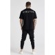 SikSilk Black Floral Embroidered Oversized T-Shirt